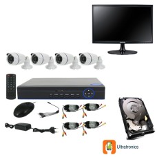 Special Offer! - Full HD AHD CCTV Kit - 4 Channel CCTV DIY camera system - 4 Bullet Cameras plus 500 GB Hard Drive and Monitor