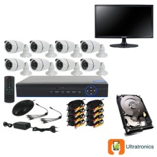 Special Offer! - Full HD AHD CCTV Kit - 8 Channel CCTV DIY camera system - 8 Bullet Cameras plus 500 GB Hard Drive and Monitor