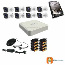 HIKVISION CCTV Kit - 8 Channel CCTV DIY camera system - 8 Bullet Cameras plus 500 GB Hard Drive