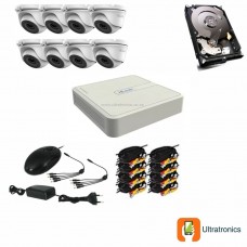 HIKVISION CCTV Kit - 8 Channel CCTV DIY camera system - 8 Dome Cameras plus 500 GB Hard Drive