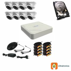 HIKVISION CCTV Kit - 8 Channel CCTV DIY camera system - 8 Dome Cameras plus 500 GB Hard Drive